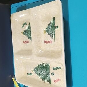 Hausen Ware holiday snack platter 13"x13" 3  part tray